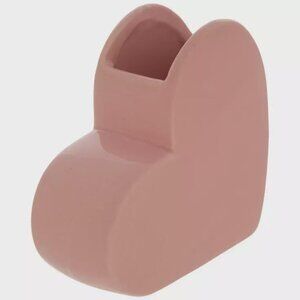 Minimalist Pink Heart Ceramic Vase 5.25" Valentine Decor Romantic